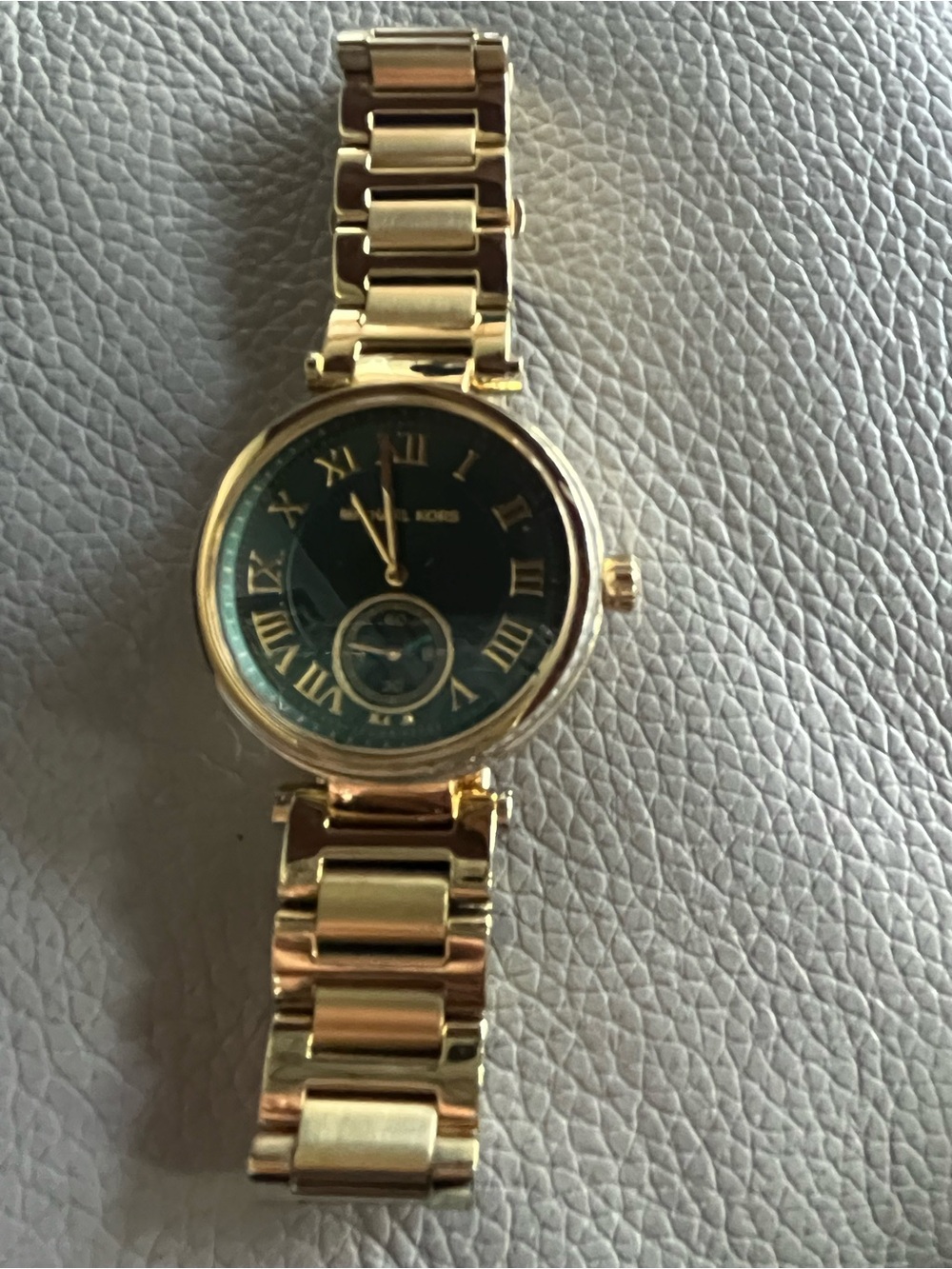 Michael Kors Gold Tone Bracelet Watch with green Dial💚